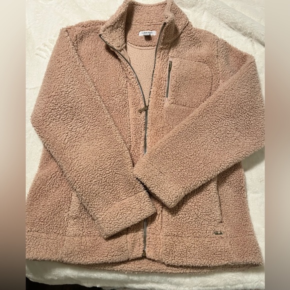 Calvin Klein ~ Dusty rose color fleece jacket - Picture 2 of 9